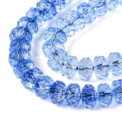 Crackle Transparent Glass Beads Strands GLAA-N068-03A-03-1