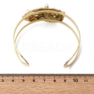 Stylish 304 Stainless Steel Cuff Bangles BJEW-K302-01D-G-1