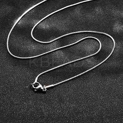 Non-Tarnish 304 Stainless Steel Square Snake Chain Necklaces X-NJEW-L173-005-P-1