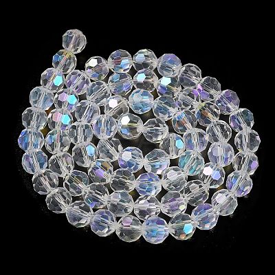 Electroplate Transparent Glass Beads Strands X-EGLA-A035-T10mm-L19-1