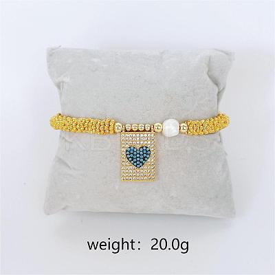 Bohemian Style Brass Rectangle Charm Bracelets FS-WG04134-09-1