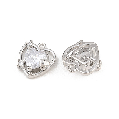 Brass Pave Clear Cubic Zirconia Charms CU-CBA8124-01B-P-1