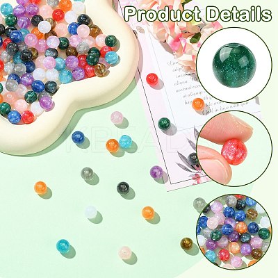 120Pcs 12 Colors Round Imitation Cat Eye Resin Beads RESI-CJ0004-65-1