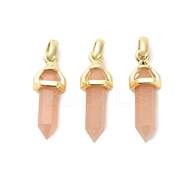 Natural Sunstone Double Terminal Pointed Pendant G-H097-01G-03-1
