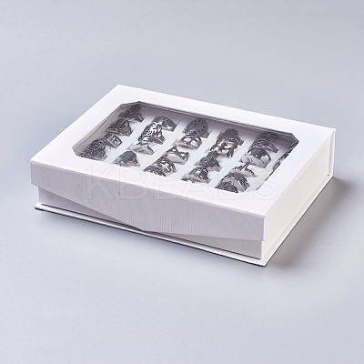 Tarnish Resistant 201 Stainless Steel Finger Rings RJEW-R133-02-B-1