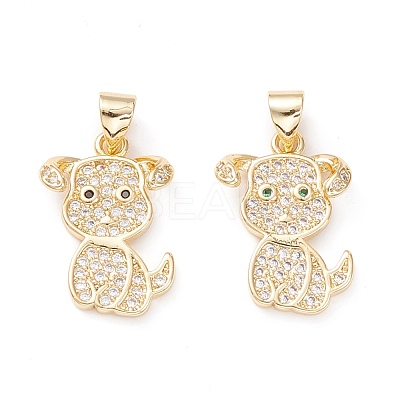 Brass Micro Pave Cubic Zirconia Pendants KK-D067-06G-01-RS-1