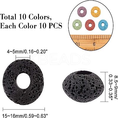 Natural Lava Rock European Beads G-NB0001-58-1