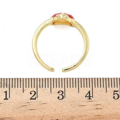 Brass Enamel Cuff Rings for Women RJEW-F196-02C-G-1
