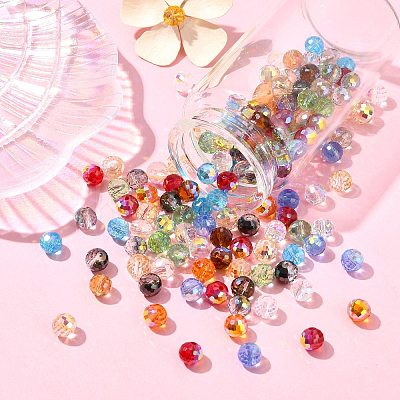 200Pcs 13 Colors Transparent Electroplate Glass Beads Strands EGLA-CJ0001-25-1