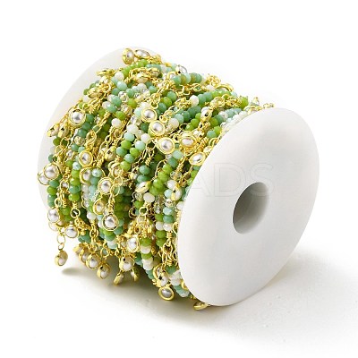 Handmade Round Glass Beaded Chain CHC-E023-20G-01-1