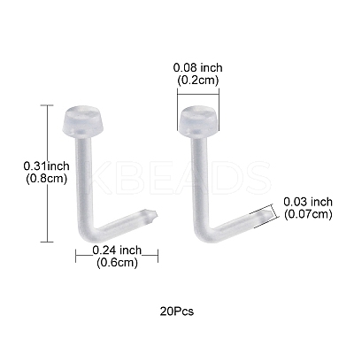 Acrylic L-Shaped Nose Ring AJEW-YW0001-06G-1