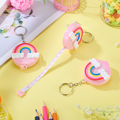 3Pcs Plastic Mini Tape Measure Pendant Keychain KEYC-TADJ0001-04-1
