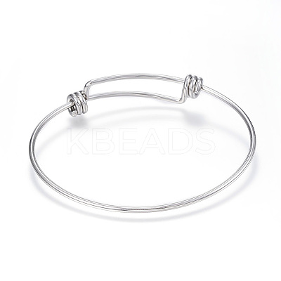 Tarnish Resistant Adjustable 304 Stainless Steel Expandable Bangle Making LS-BJEW-G546-01P-1