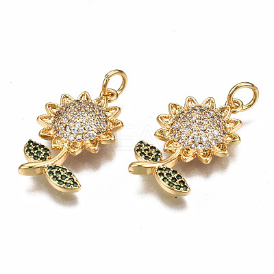 Brass Micro Pave Cubic Zirconia Pendants ZIRC-Q200-013-NF-1