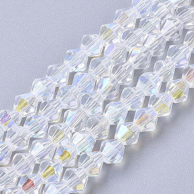 Electroplate Glass Beads Strands EGLA-Q118-4mm-C17-1