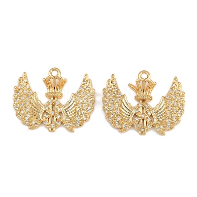 Brass Micro Pave Cubic Zirconia Pendants KK-F910-11G-1