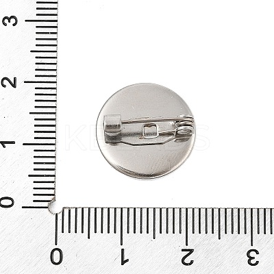 304 Stainless Steel Brooch Cabochon Settings STAS-E547-08B-P-1