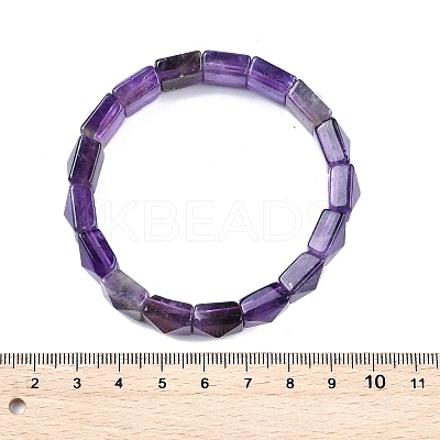 Natural Amethyst Beads Stretch Bracelets for Women Men BJEW-C097-06Z-1