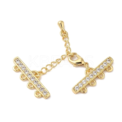 Brass Micro Pave Cubic Zirconia Chain Extender KK-L216-004A-G-1