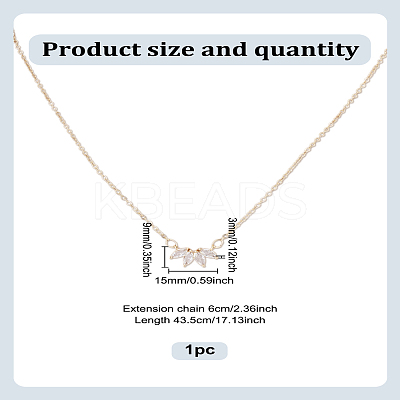 1Pc Brass Crystal Rhinestone Flower Pendant Necklaces for Women NJEW-LP0009-49-1