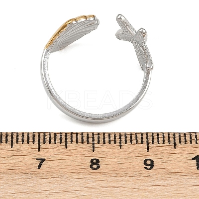 Adjustable 304 Stainless Steel Cuff Rings for Women LS-RJEW-B135-01GP-06-1