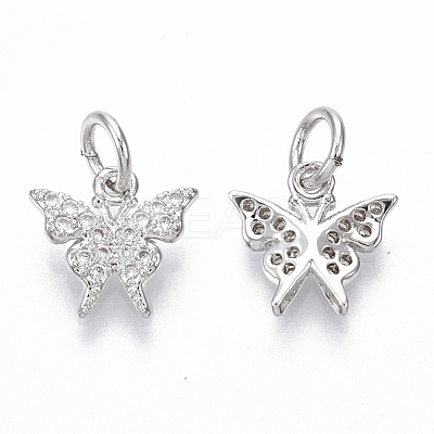 Brass Micro Pave Cubic Zirconia Charms ZIRC-R109-022P-NF-1