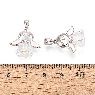 925 Sterling Silver & Austrian Crystal Angel Pendants STER-N016-102P-1