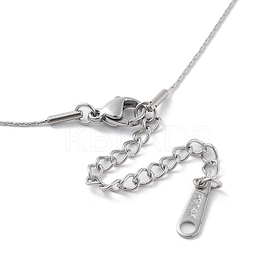 Non-Tarnish Shell Square Pendant Necklaces LS-NJEW-P296-01P-1