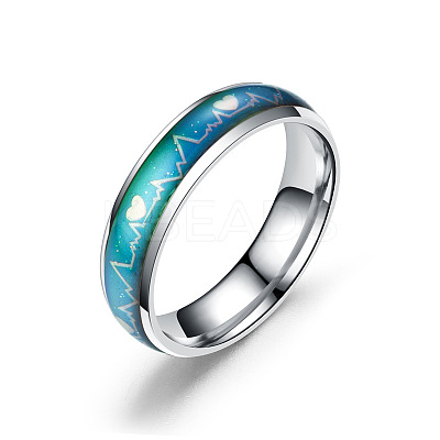 Non-Tarnish Heart Beat Mood Ring VALE-PW0001-039B-04-1