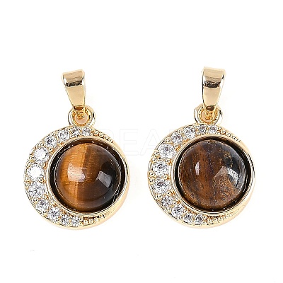 Brass Cubic Zirconia Pendants KK-U043-53G-04-1