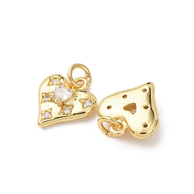 Brass Micro Pave Cubic Zirconia Pendants KK-D019-04G-1