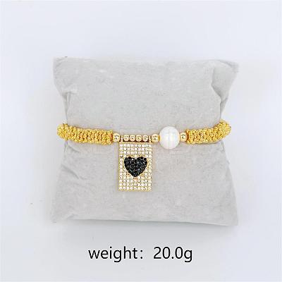 Bohemian Style Brass Rectangle Charm Bracelets FS-WG04134-07-1