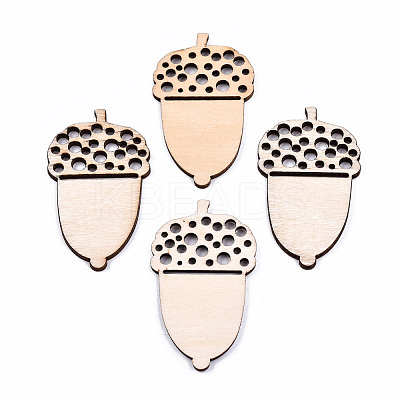 Unfinished Natural Poplar Wood Big Pendants WOOD-S045-119-1