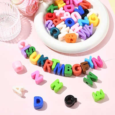 52Pcs 26 Styles Opaque Acrylic European Beads OACR-YW0004-13-1