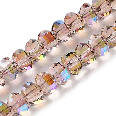 Transparent Electroplate Glass Beads Strands GLAA-Q099-C01-04-1