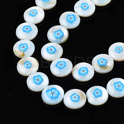 Natural Freshwater Shell Enamel Beads SHEL-N026-194-03A-1