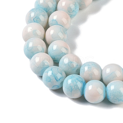 Baking Paint Glass Bead Strands LS-GLAA-H031-01B-10-1