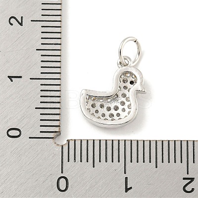 Rack Plating Brass Micro Pave Clear Cubic Zirconia Pendants KK-B093-02D-P-1