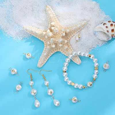 20pcs 2 styles Grade AA Natural Cultured Freshwater Pearl Connector Charms with Golden Tone Sea Animal Alloy Slices PALLOY-BBC0001-02-1
