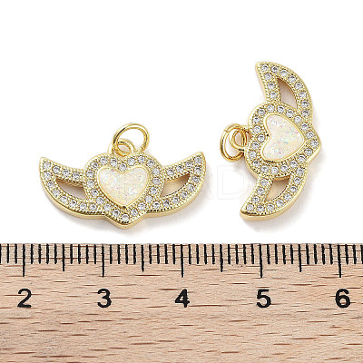 Brass Micro Pave Clear Cubic Zirconia Pendants KK-L213-011G-01-1