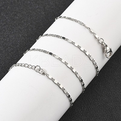 Brass Link Chain Necklaces for Women NJEW-D302-30P-1