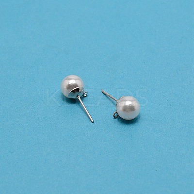 304 Stainless Steel Stud Earring Findings STAS-WH0029-02C-02-1