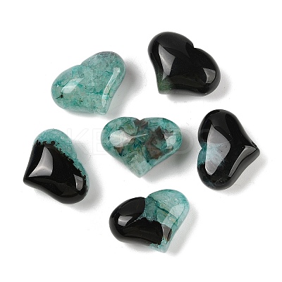 Natural Druzy Agate(Dyed & Heated) Heart Palm Stone G-Q021-01A-1