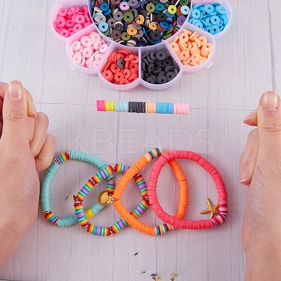 2400Pcs Single Colors Handmade Polymer Clay Beads CLAY-SZ0001-55-1