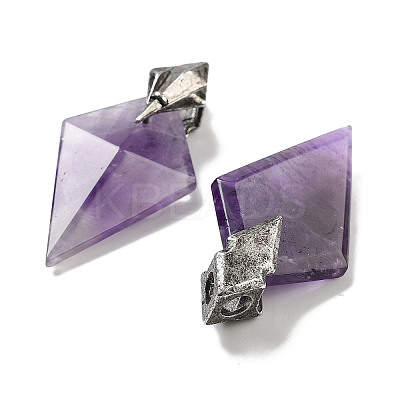 Natural Amethyst Pendants G-K338-10AS-01-1