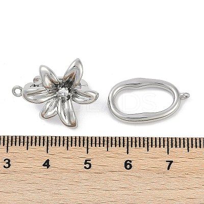 Brass Micro Pave Clear Cubic Zirconia Fold Over Clasps KK-U043-17P-1