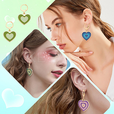 DIY Heart Drop Earring Making Kit DIY-GA0003-92-1