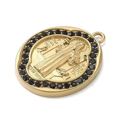 304 Stainless Steel & Rhinestone Pendants STAS-G371-09D-02G-1