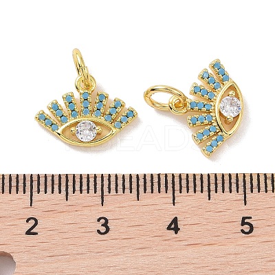 Real 18K Gold Plated Brass Micro Pave Cubic Zirconia Pendants KK-L209-039G-02-1