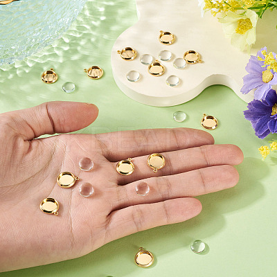 12Pcs Brass Pendant Cabochon Settings KK-TA0003-10A-1